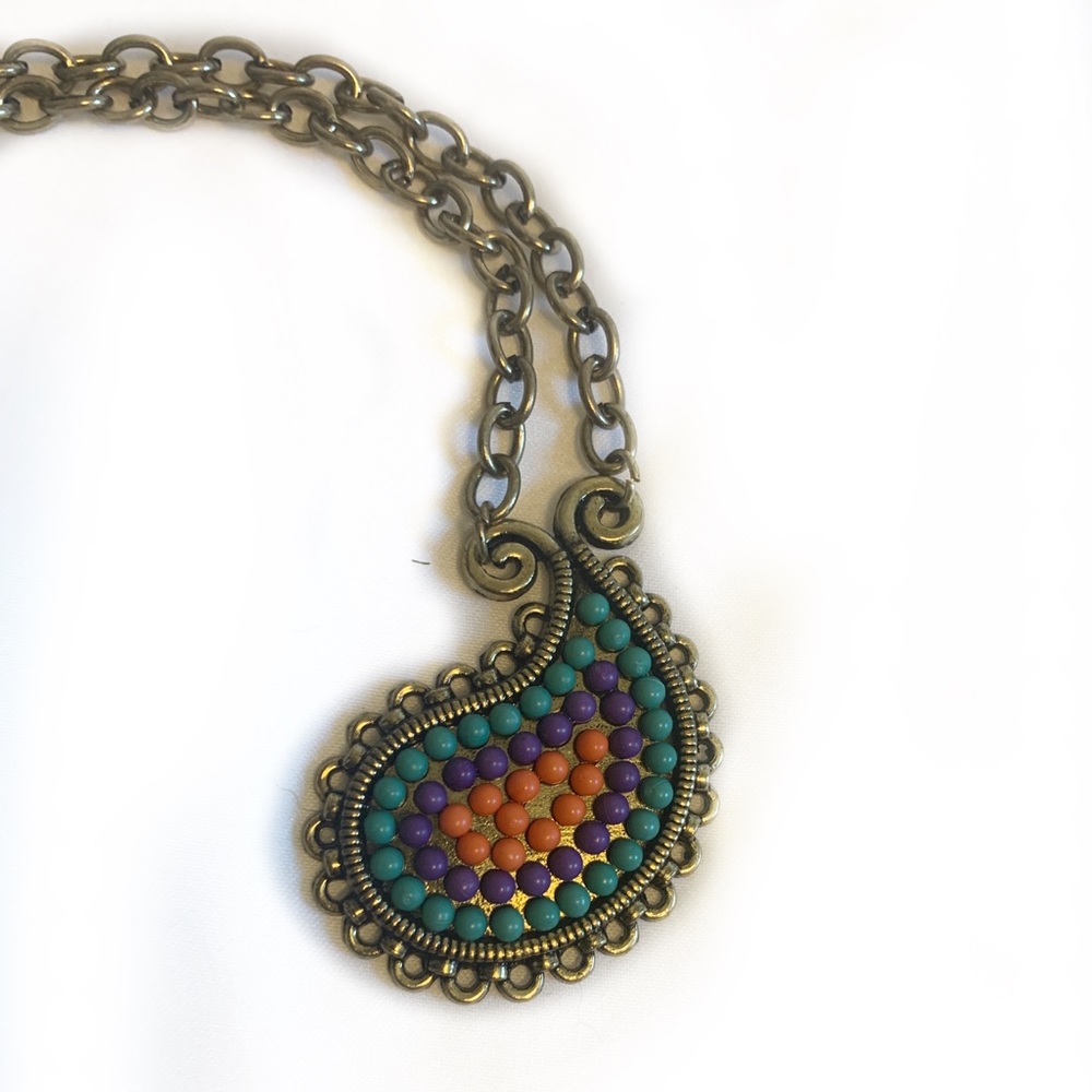 Colorful pendant necklace from boutique in Spain